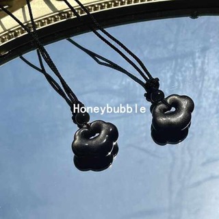 情侶項鍊 水晶項鍊 心臟模型 天然銀曜石祥雲鎖吊墜中式鎖骨鏈情侶項鍊黑曜石如意鎖平安鎖掛墜