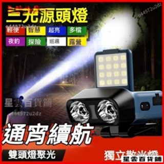 🌟限時特惠🌟頭燈強光超亮長續航鋰電usb充電便攜式智慧感應cob帽夾燈輕便夜釣 登山燈 露營燈 頭燈 修車燈 工作燈