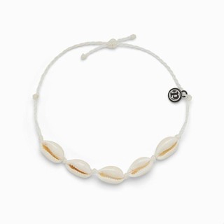 Pura Vida 美國手工 KNOTTED COWRIES 成串貝螺 白色蠟線衝浪腳鍊 eslite誠品
