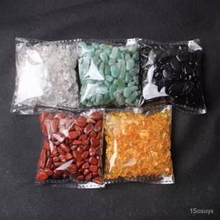 天然五行聚財水晶碎石五色轉運石彩色擺件鎮宅招財供佛魚缸消磁石水晶淨化碎石天然五色石風水彩色石風水碎石五臺山精品