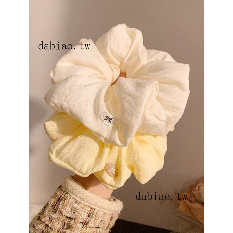 台灣出貨🎆韓係簡約超大號綿綿泡芙大腸髮圈高級感百搭後腦勺紮髮頭繩髮飾女