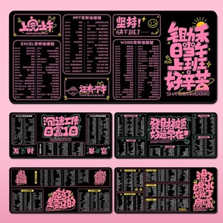 [現貨 保固]關註領取九折 滑鼠墊 鍵盤快捷鍵大全 辦公快捷鍵大全滑鼠墊寫字臺學習桌墊個性文字電腦鍵盤手託桌麵墊