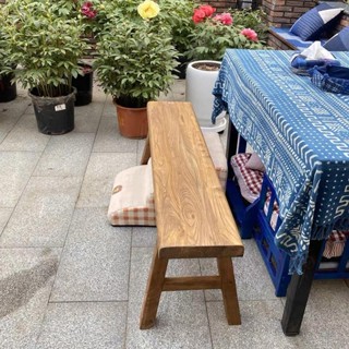 廠家特價✨老榆木長條凳 家用實木板凳 酒店民宿復古餐桌凳 換鞋凳 定製 戶外矮凳 客廳原木板凳 全實木板凳 客廳實木板登