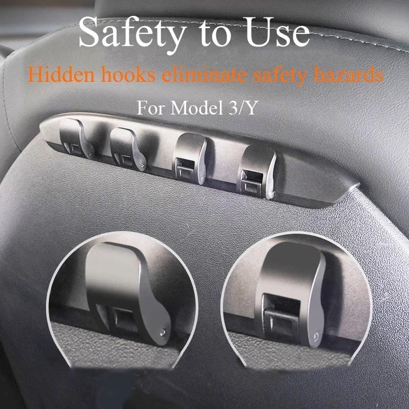 Hipacool 汽車掛鉤適用於特斯拉 Model 3/Y 汽車後座頭枕支架衣架包整理器適用於特斯拉 Model Y 配