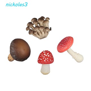 NICKOLAS模擬蘑菇,松茸牡蠣蔬菜模型真菌小雕像,景觀微縮模型側耳人工真菌模型家居裝飾