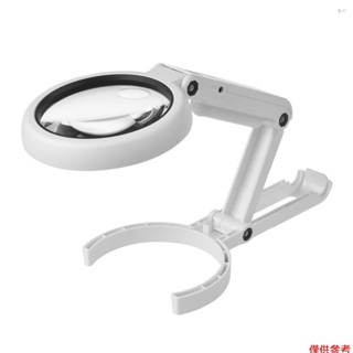 5x/10x 手持式桌面放大鏡,帶 LED 燈和支架 USB 供電照明放大鏡,用於製作鐘錶電子維修愛好工具