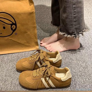【臺出免運】35-43大碼女鞋腳寬阿甘鞋41春秋復古平底德訓休閒運動學生板鞋42 厚底小白鞋 帆布鞋 韓國小白鞋