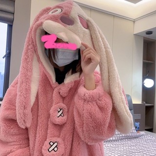 【睡衣專賣鋪】珊瑚絨睡衣女士秋冬季保暖長款ins寬鬆睡袍女可愛浴袍冬天家居服