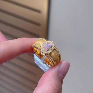 🚀臺灣出貨🚀vintage中古閃鑽寬版拉絲排珠戒指 女 復古開口可調節輕奢精緻指環 個性戒指 ins戒指 指環手飾