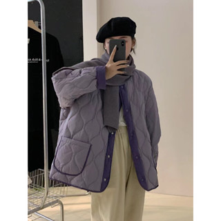 XYJ 暖FF輕薄菱格羽絨棉服女秋冬時尚大尺碼保暖棉襖外套