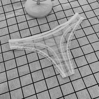 丁字褲女 丁字褲 黛安芬女土內褲透明全毛露走光丁字褲火辣夏蕾絲女士大尺碼冰絲無痕