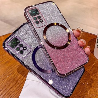 電鍍閃光外殼 Redmi note 11 pro 4G note 11 pro 5G 手機殼帶磁吸防摔鏡頭,全覆蓋