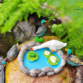 模擬小水池荷塘水模型微擺件假山魚缸沙盤diy盆栽造景擺件模擬小水池荷塘模型微景觀25.5.6
