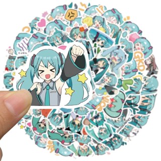 64 件/套動漫初音未來表情卡哇伊 Q 版公仔 PVC 模型玩具 DIY 防水貼紙裝飾禮物