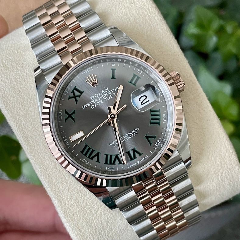 rolex勞力士日誌系列間金綠蘿36mm自動機械錶 126231