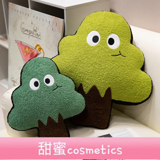 【甜蜜cosmetics】ins風小樹抱枕沙髮靠墊可愛大眼聖誕樹異形抱枕床頭靠枕座椅腰靠