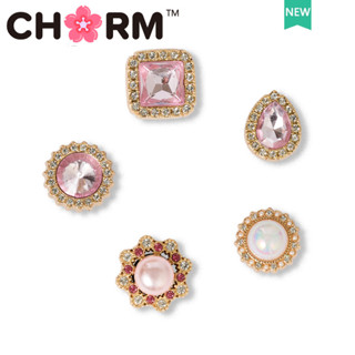 JIBBITZ cross metal charm 鞋釦 鞋配飾 金屬彩色鑽石 珍珠 鞋花 DIY時尚鞋附件