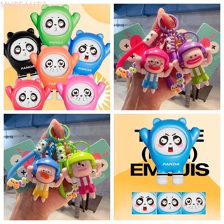 MXBEAUT2卡通變臉娃娃,DIY工藝品卡通片熊貓臉化妝玩具,PVC貓熊醜娃娃卡通鑰匙扣學生
