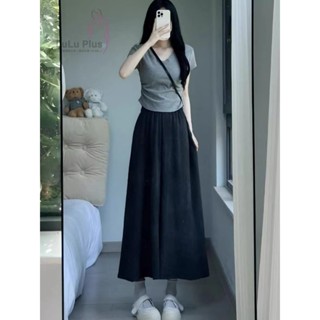 【現貨】大碼韓版長褲冰絲扎染山本裙褲女夏季薄款2025新款高腰垂感休閒寬鬆慵懶闊腿褲 寬鬆顯瘦百搭長褲 大尺碼夏日長褲