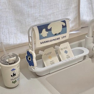 【臺灣暢銷】家用可伸縮瀝水置物架廚房用品收納架水池瀝水架抹布檯面置物架