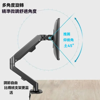 家用顯示幕懸臂支架 電腦螢幕架 17-32吋 承重8kg桌上型 手臂支架 螢幕支架 桌面旋轉升降伸縮螢幕架 懸浮螢幕架