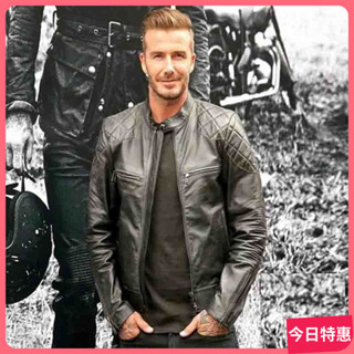 今日特價 速髮#真皮外套男 皮衣外套 皮外套 秋冬加棉機車真皮皮衣歐美短款立領外套哈雷男小貝衕款山羊皮夾剋