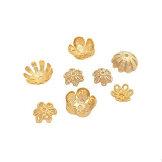 宏雲Hongyun-Ala新品-保色14K淺金色18K真金色花托配件手工diy小雛菊珠帽珠託飾品資料