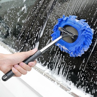 伸縮水刮汽車擦車神器多功能後照鏡水刮器擦玻璃除霧車用伸縮雪尼爾清潔刷6.3
