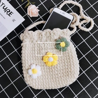 🎈手工編織包包🎉 手工編織 包包製作鉤針 diy 材料包 束口包粗毛線手作 自製 禮物針織包