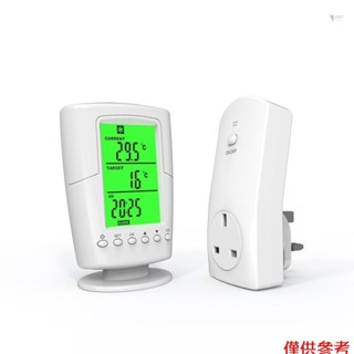可程式設計無線遙控溫控器+插入式插座加熱冷卻程式溫度控制器--AC220V-240V 13A英國插頭