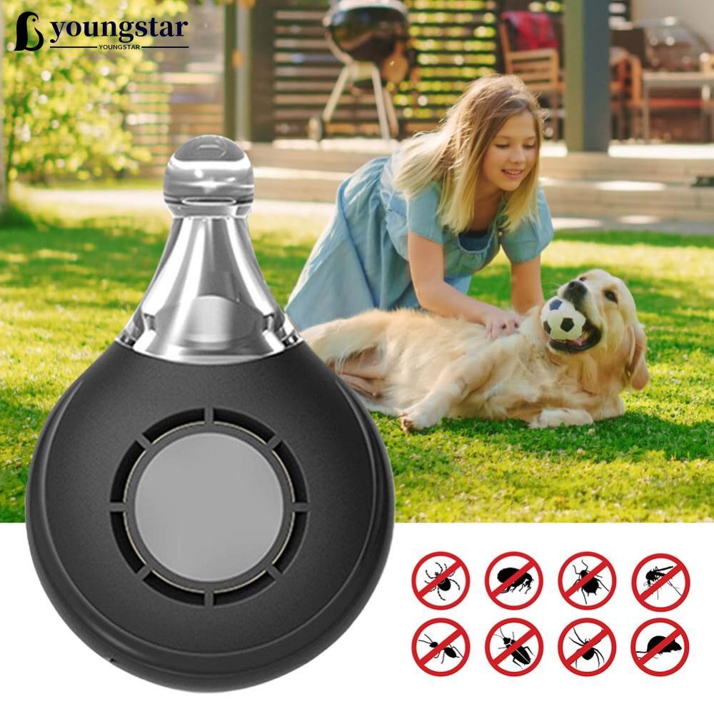 YOUNGSTAR 1PC 寵物超聲波驅蟲器便攜式電子跳蚤蜱蟲驅蟲器 USB 充電 C2Q9