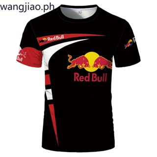 RED BULL 【獨特新款男女3D數碼印花紅牛T恤休閒透氣運動圓領短袖T恤和上衣