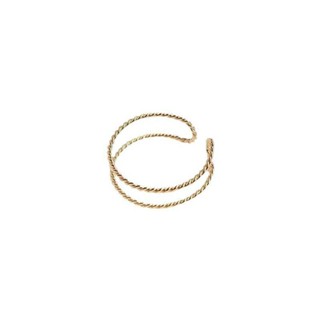 宏雲Hongyun-Ala新品-保色14k包金批花麻花銅絲線雙股戒指手工夾珠繞線diy配件雙圈指環