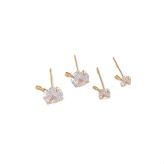 宏雲Hongyun-Ala新品-s925銀針鋯石帶吊環耳釘14k包金保色手工diy閃鋯耳環飾品手作材料