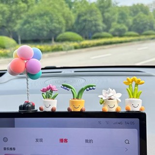迷你小盆栽汽車擺件模擬車用創意車內植物清新女神款車用裝飾用品迷你小盆栽汽車擺件模擬車用創意車內植物清新女神款車用裝飾用品