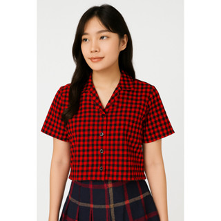 KEMEJA Seutail 格子襯衫 Ruby Crimson 格子法蘭絨襯衫 010425