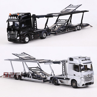 GCD 1:64 BENZ賓士重卡拖掛車 雙層托架半掛車 模擬合金汽車模型送禮玩具合金壓鑄模型diecast LD0Q