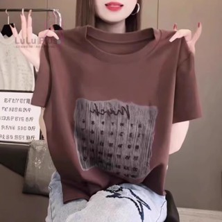 【現貨】大碼女裝重工圓領正肩短袖t恤夏季胖mm寬鬆遮肉顯瘦半袖上衣240斤韓版寬鬆顯瘦短袖潮流百搭T恤夏日上衣大尺碼女裝