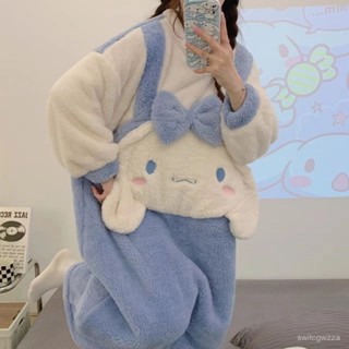新品首發💋睡裙女秋冬季珊瑚絨加絨加厚卡通一體連體睡衣網紅款家居服 O6SP
