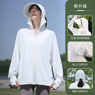 現貨速發#韓版上衣 女生著裝冰絲防曬衣女2025夏季新款戶外遮陽透氣超薄款罩衫騎車防曬服外套長袖上衣
