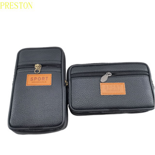 PRESTONWV戶外運動腰包,PU革垂直的手機袋,名片夾大容量多層手機掛袋智慧型手機