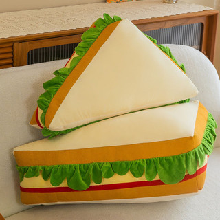 【生日禮物】✨新品 免運✨莫關山公仔同款三明治超大玩偶吧唧食物抱枕漢堡三明治毛絨玩具送