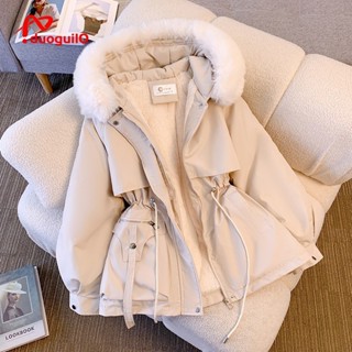 [現貨] 皮毛一件式派克服 顯瘦外套 羽絨服 時尚百搭刷毛厚外套 毛領外套 拉鍊外套 冬天女裝 女外套