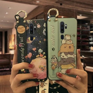 純色可愛OPPO A9 2020/A5 2020/A11/A11X/A9X手機殼指環質感動漫個性支架液態情侶卡通男女款