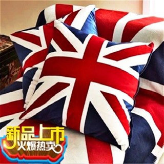 ✨臺灣✨現✨沙發 抱枕 含 枕心#沙發大抱枕米字旗英國旗天鵝絨汽車靠墊床頭護腰靠背墊含芯價