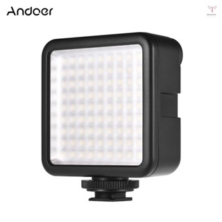 Andoer W81 迷你聯鎖相機 LED 燈板 6.5W 可調光 6000K 攝像機視頻燈帶鞋架適配器,適用於 DJI