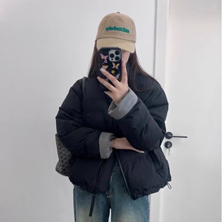 冬季保暖棉服女防風衣女寬鬆[D1207]2024新款冬季小個子加厚棉衣外套棉襖麵包服立領簡約短款顯瘦棉服