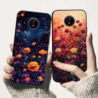 NOKIA 諾基亞 C20 C10 C01 C12 Plus C02 手機殼時尚外殼彩色印花花卉軟矽膠 TPU 防震手機