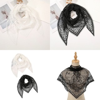 AUTU 新娘面紗蕾絲裝飾披肩適用於 Mantilla 婚禮派對頭飾蕾絲圍巾面紗