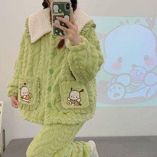 珊瑚絨睡衣女秋冬季加絨加厚布2024新款法蘭絨保暖毛絨家居服套裝珊瑚絨睡衣 法蘭絨睡衣 冬季睡衣 保暖衣 棉衣 睡衣